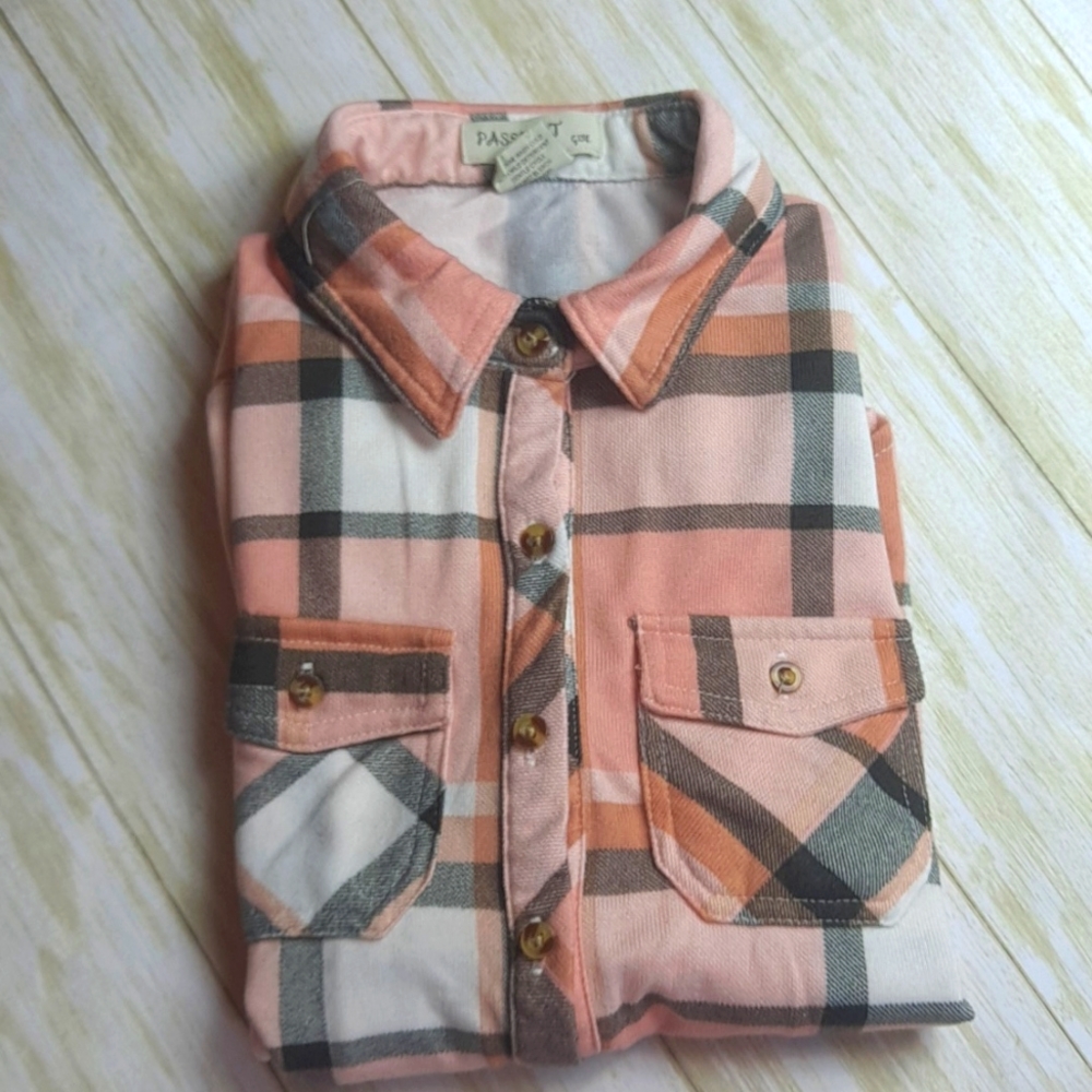 Girl's Plaid Ranch Button Down Shirt